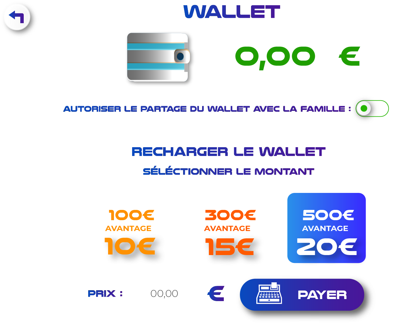Portefeuille du joueur